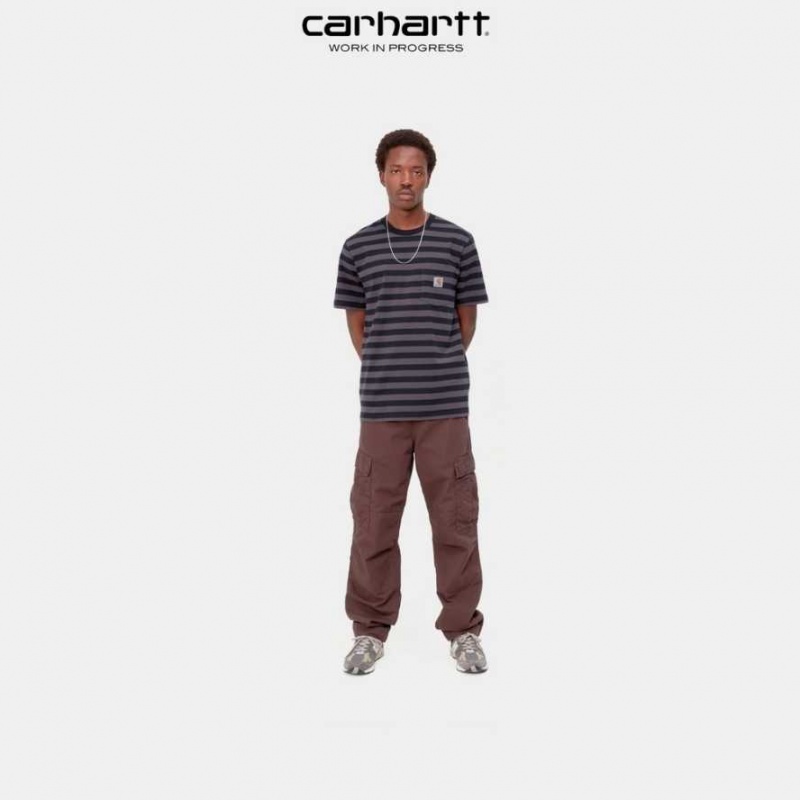 Carhartt Wip Merrick Stripe Pocket T-Shirt Soot / Artichoke | TH0002266