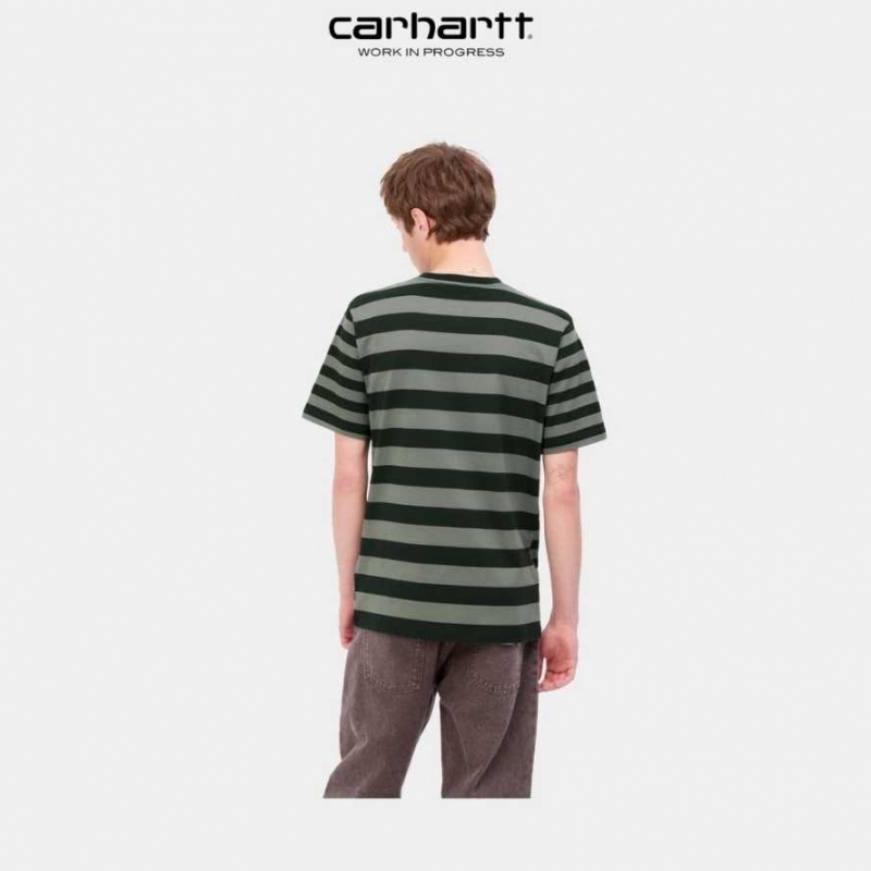 Carhartt Wip Merrick Stripe Pocket T-Shirt Dark Cedar / Thyme | TH0002267