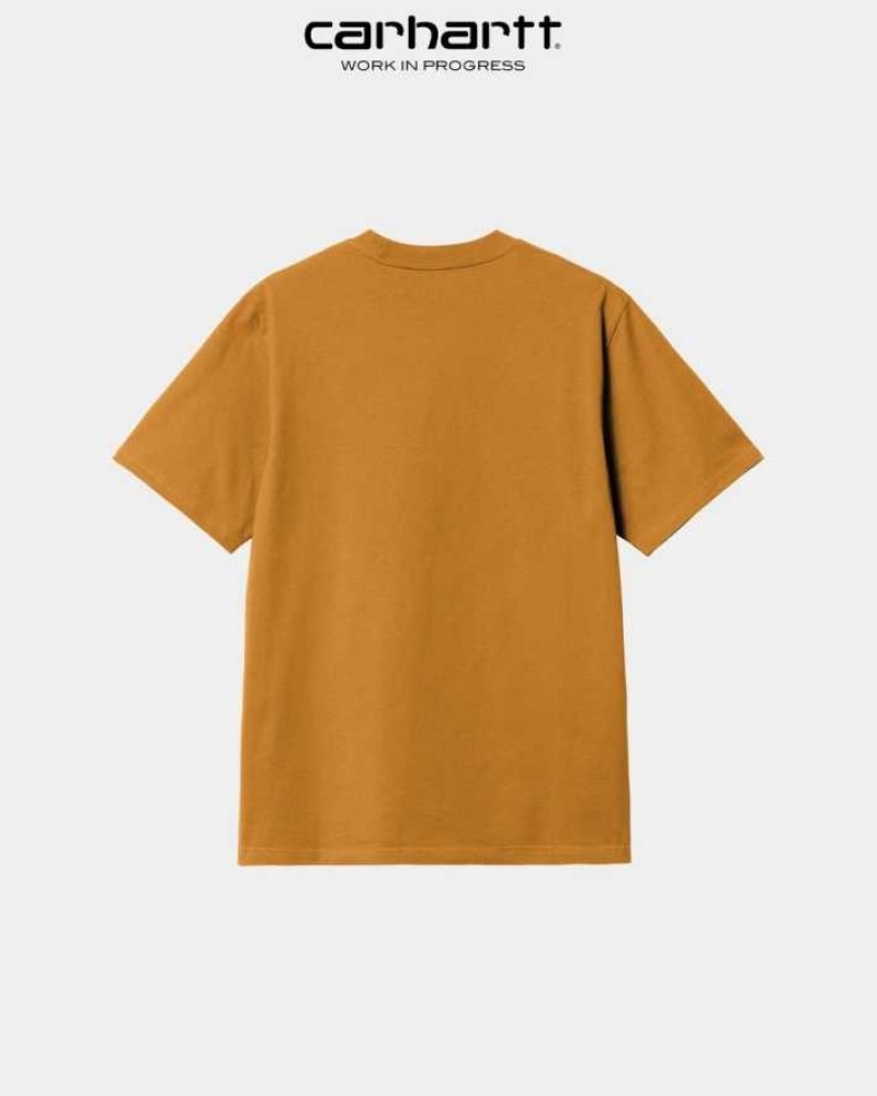 Carhartt Wip Piece Of Work T-Shirt Ochre | TH0002286