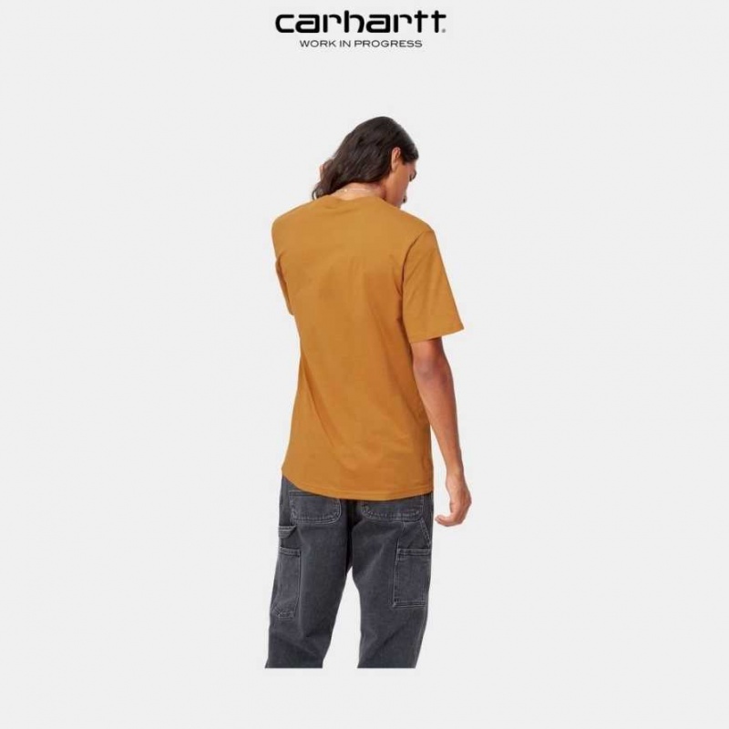 Carhartt Wip Piece Of Work T-Shirt Ochre | TH0002286