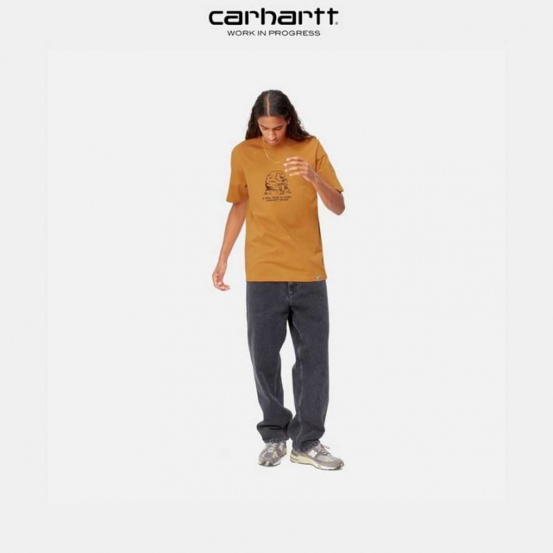 Carhartt Wip Piece Of Work T-Shirt Ochre | TH0002286