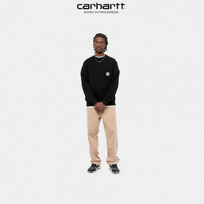 Carhartt Wip Pocket Sweatshirt Black (garment washed) | TH0000364