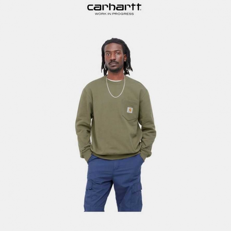 Carhartt Wip Pocket Sweatshirt Seaweed | TH0000365