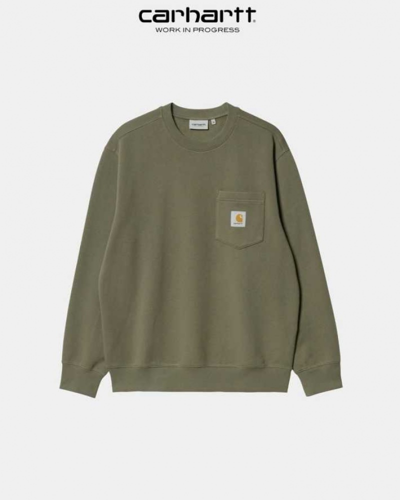 Carhartt Wip Pocket Sweatshirt Seaweed | TH0000365