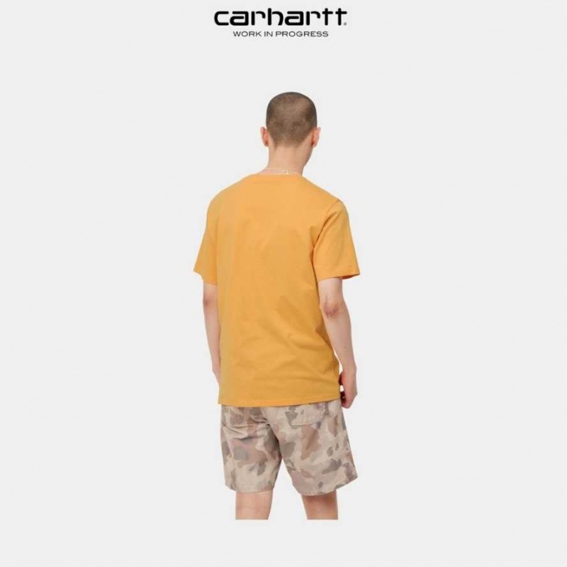 Carhartt Wip Pocket T-Shirt Pale Orange | TH0002301