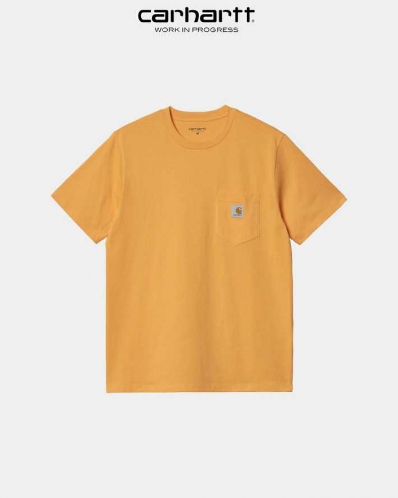 Carhartt Wip Pocket T-Shirt Pale Orange | TH0002301