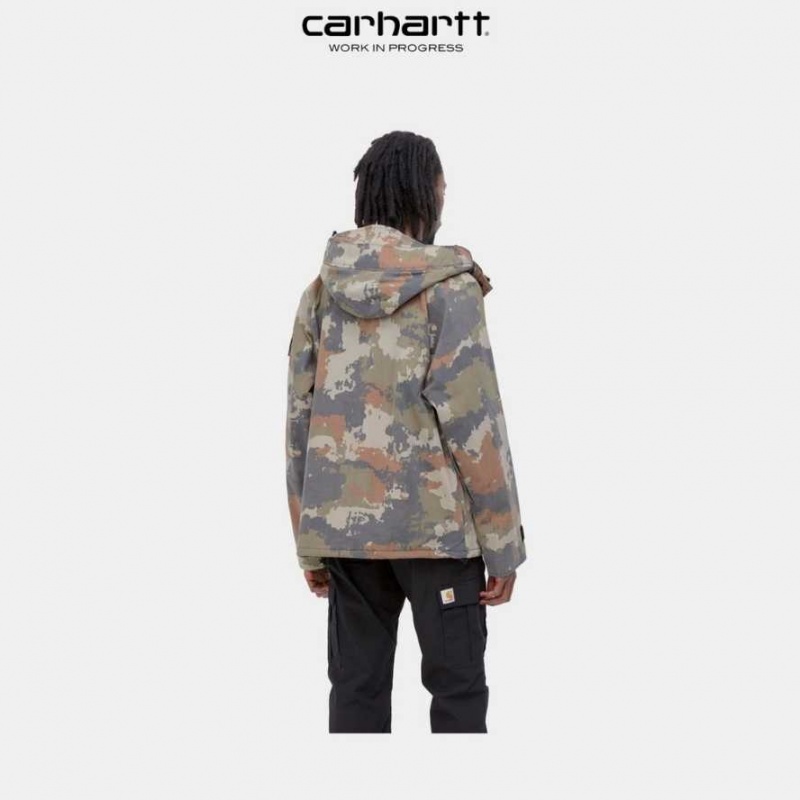 Carhartt Wip Prospector Jacket (Winter) Black Woodland Trail Print | TH0000107