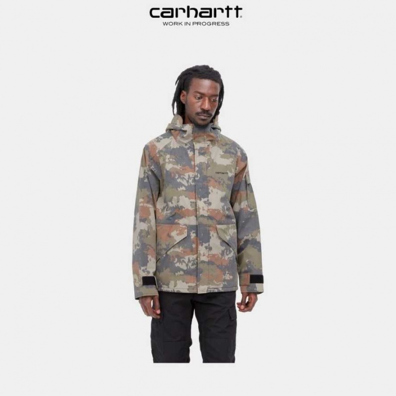 Carhartt Wip Prospector Jacket (Winter) Black Woodland Trail Print | TH0000107