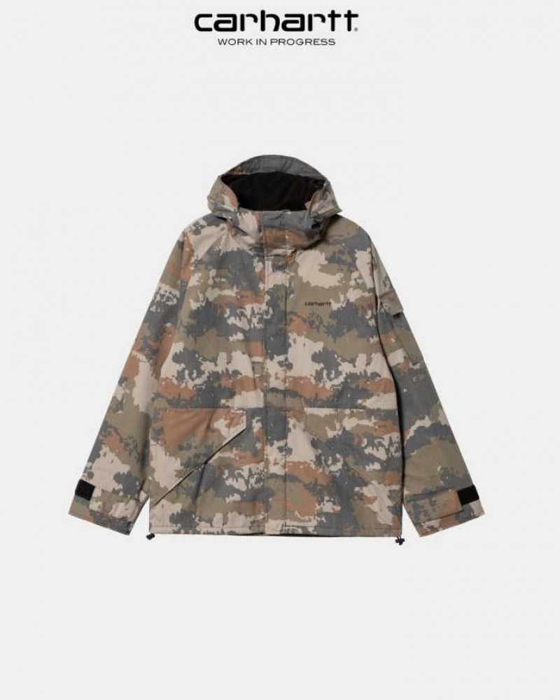 Carhartt Wip Prospector Jacket (Winter) Black Woodland Trail Print | TH0000107