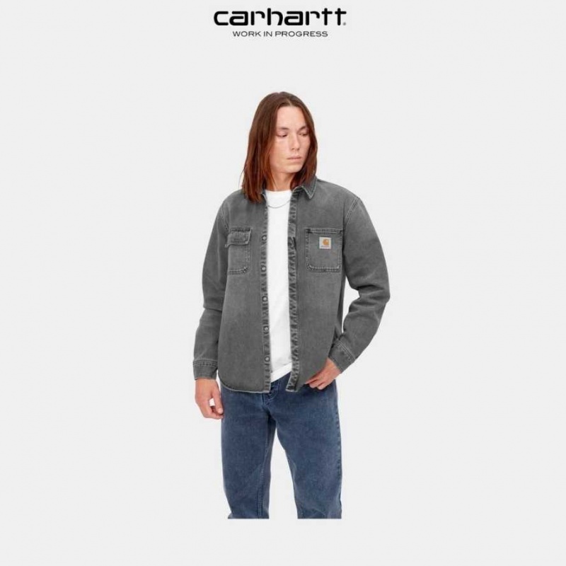 Carhartt Wip Salinac Shirt Jacket Black (light used wash) | TH0000109