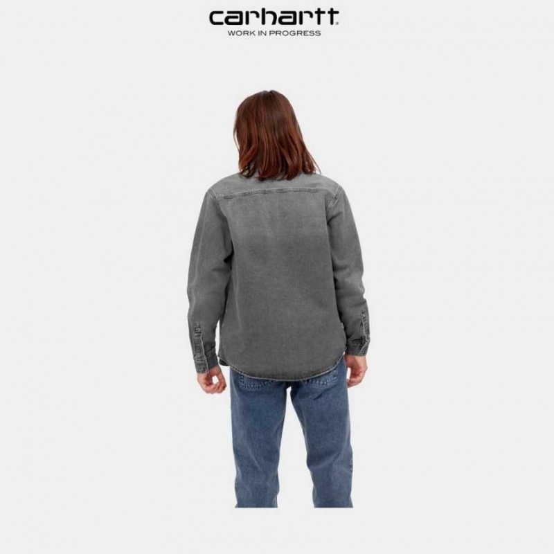 Carhartt Wip Salinac Shirt Jacket Black (light used wash) | TH0000109