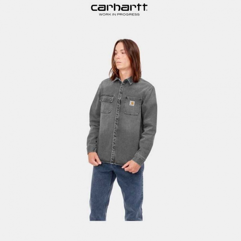 Carhartt Wip Salinac Shirt Jacket Black (light used wash) | TH0000109