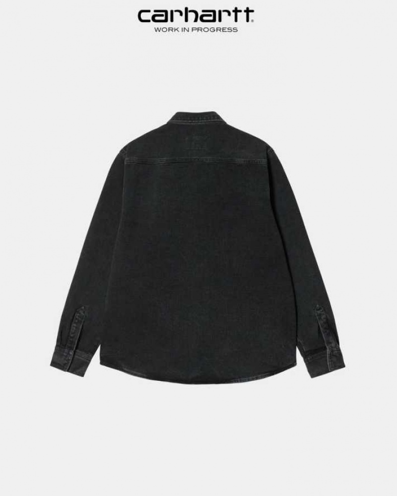 Carhartt Wip Salinac Shirt Jacket Black (stone washed) | TH0000111