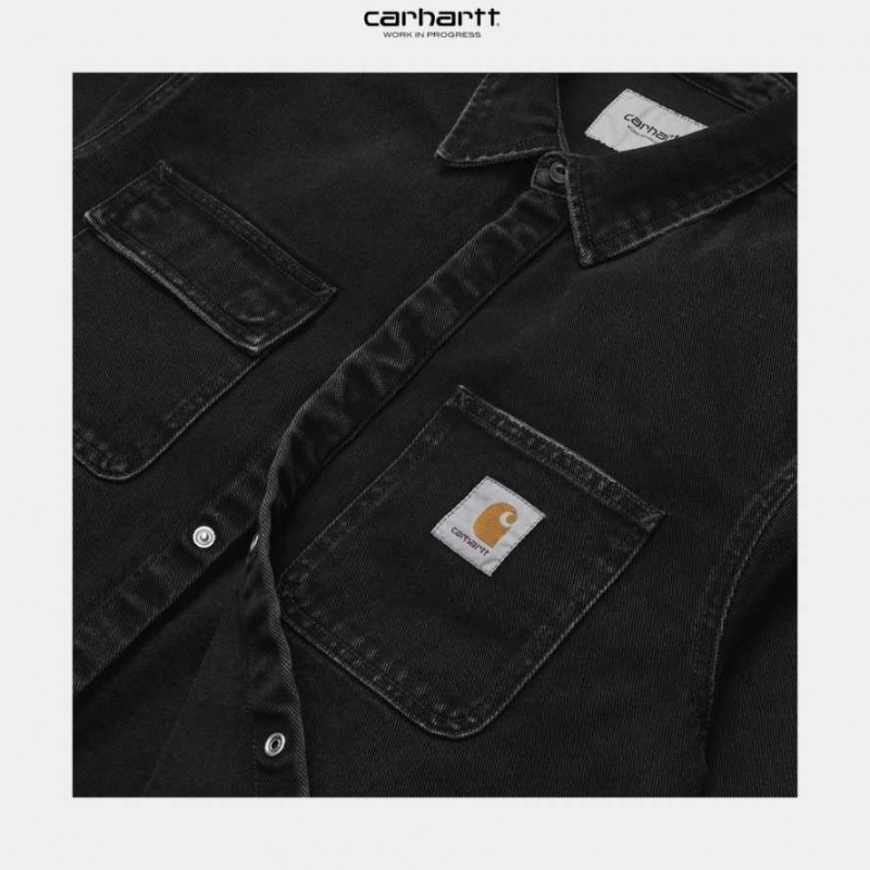 Carhartt Wip Salinac Shirt Jacket Black (stone washed) | TH0000111