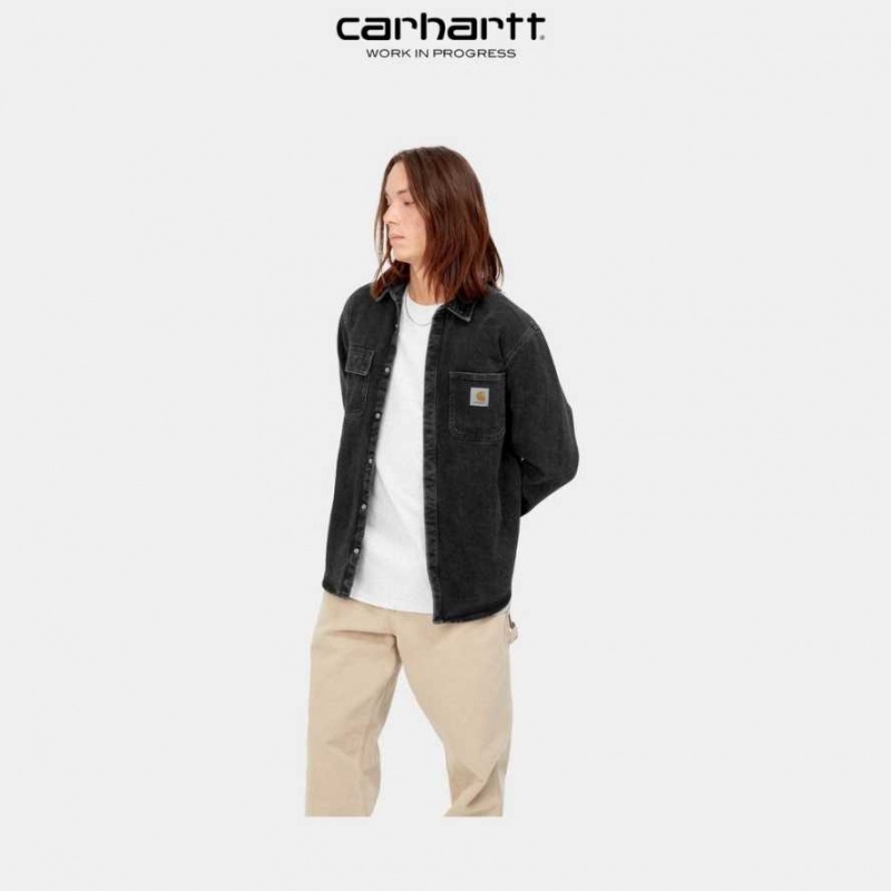 Carhartt Wip Salinac Shirt Jacket Black (stone washed) | TH0000111