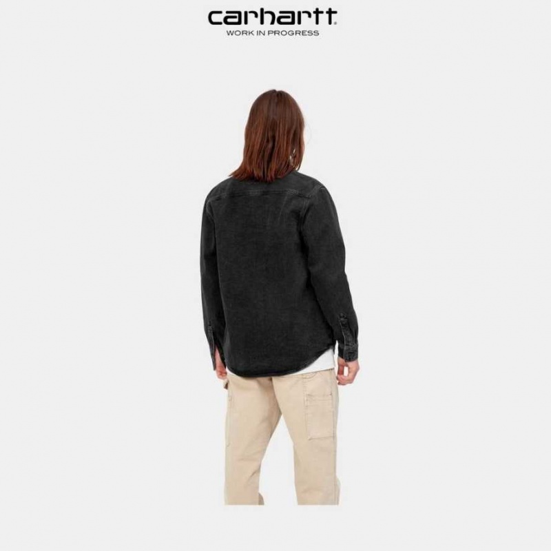 Carhartt Wip Salinac Shirt Jacket Black (stone washed) | TH0000111