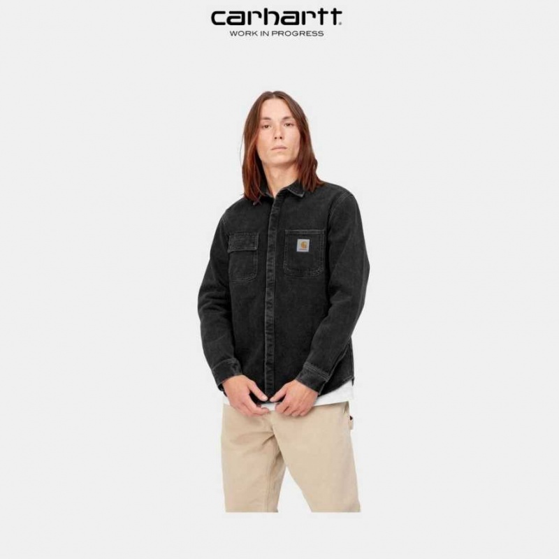 Carhartt Wip Salinac Shirt Jacket Black (stone washed) | TH0000111