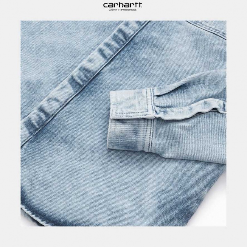 Carhartt Wip Salinac Shirt Jacket Blue (light used wash) | TH0000110