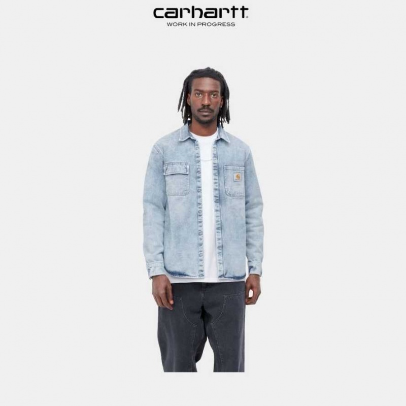 Carhartt Wip Salinac Shirt Jacket Blue (light used wash) | TH0000110