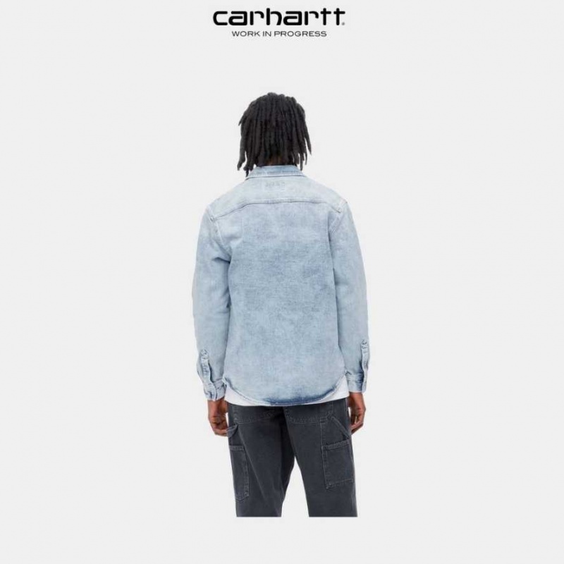 Carhartt Wip Salinac Shirt Jacket Blue (light used wash) | TH0000110