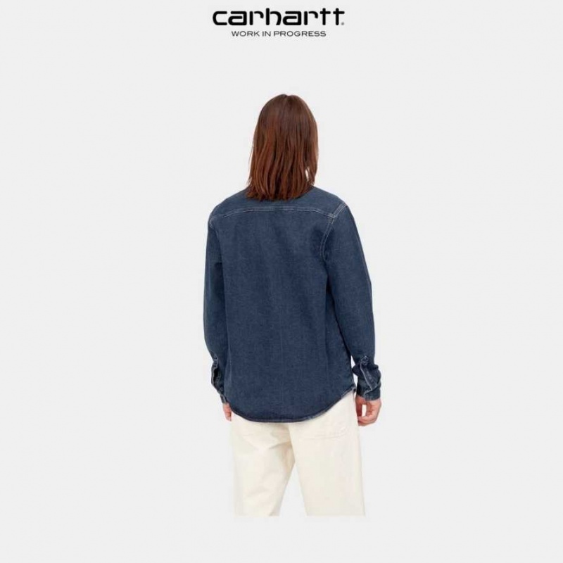 Carhartt Wip Salinac Shirt Jacket Blue (stone washed) | TH0000112