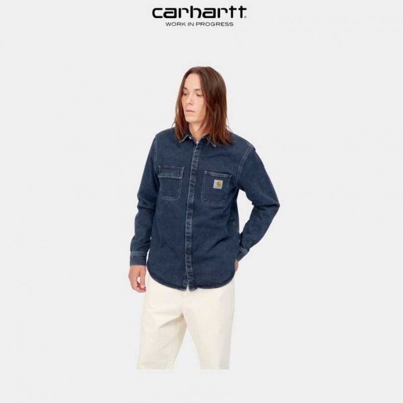 Carhartt Wip Salinac Shirt Jacket Blue (stone washed) | TH0000112