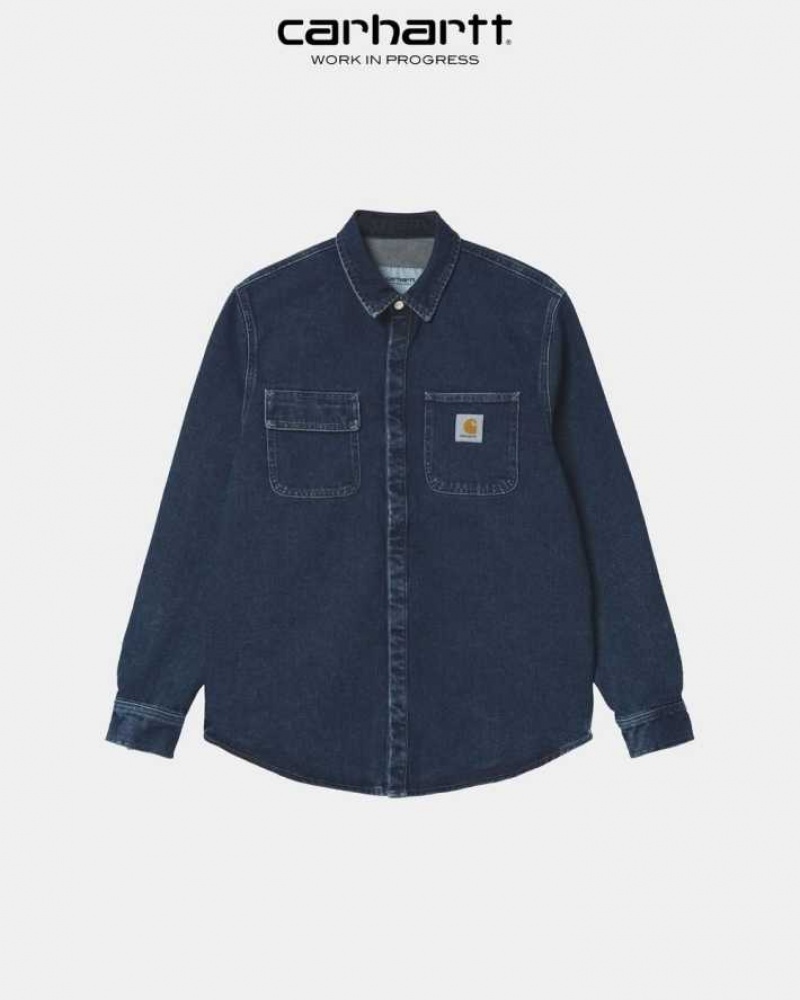 Carhartt Wip Salinac Shirt Jacket Blue (stone washed) | TH0000112