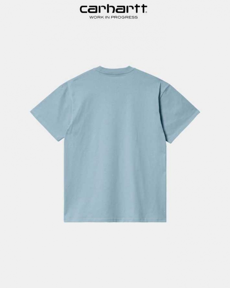 Carhartt Wip Scrawl Script T-Shirt Misty Sky | TH0002318