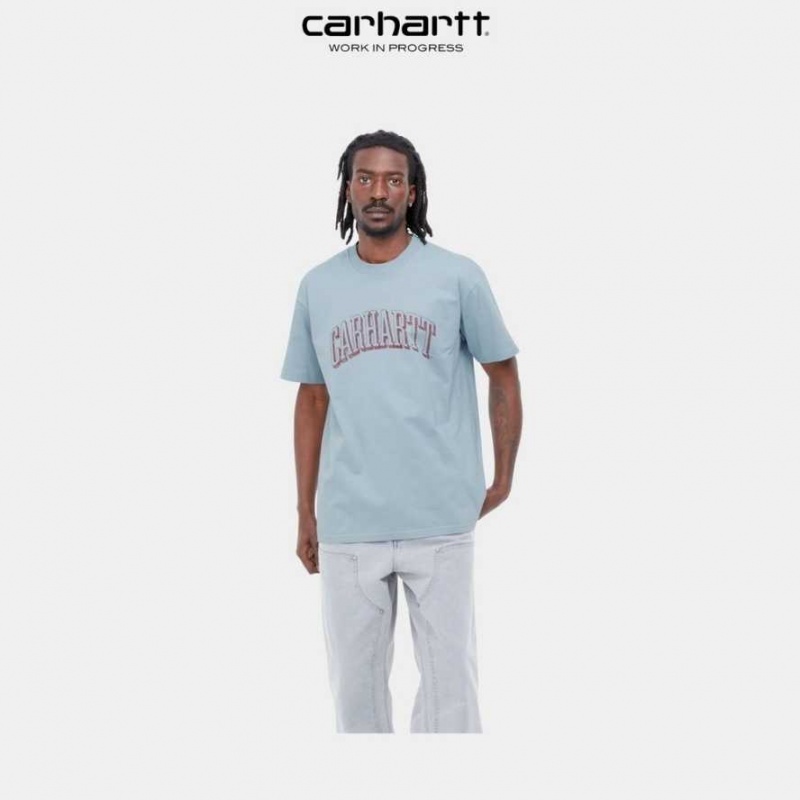 Carhartt Wip Scrawl Script T-Shirt Misty Sky | TH0002318