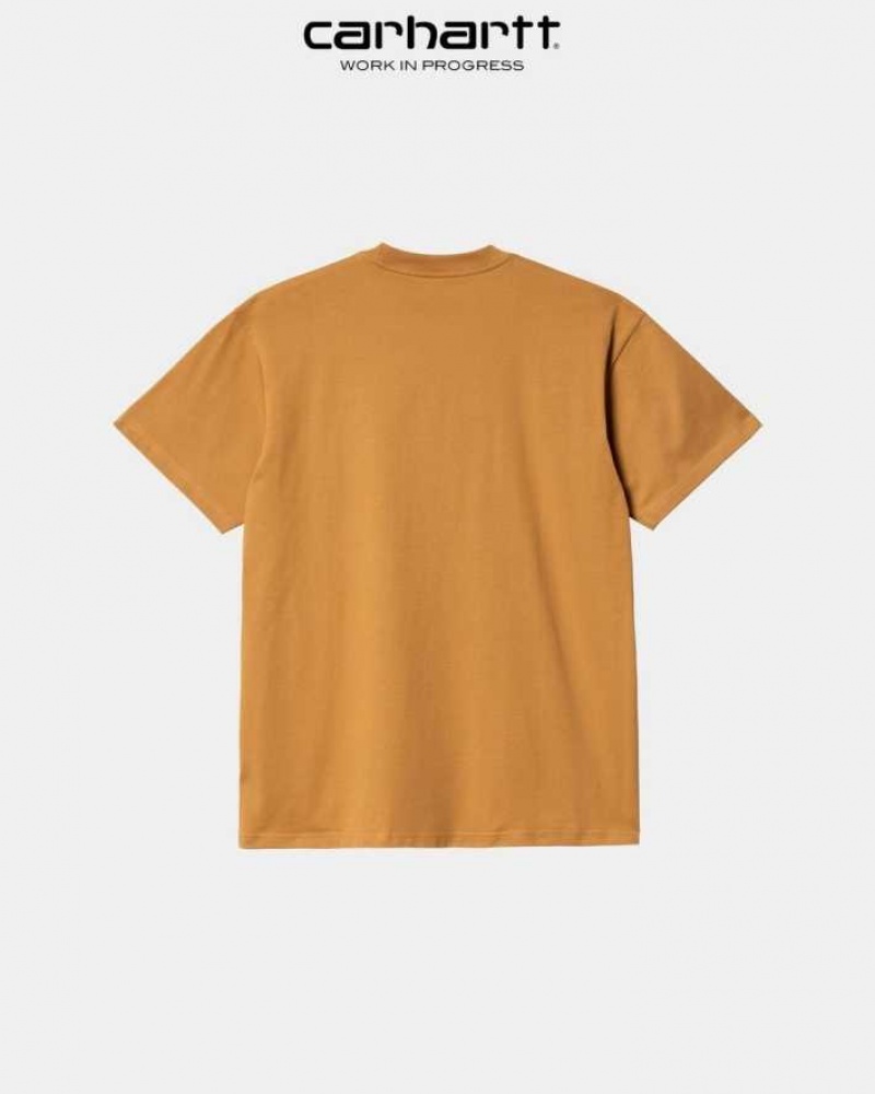 Carhartt Wip Scrawl Script T-Shirt Ochre | TH0002316