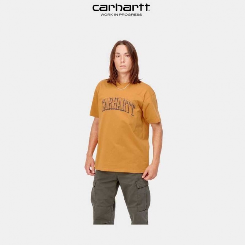 Carhartt Wip Scrawl Script T-Shirt Ochre | TH0002316