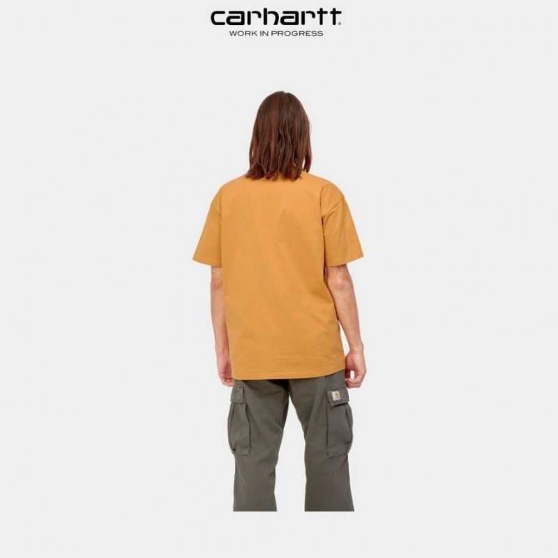 Carhartt Wip Scrawl Script T-Shirt Ochre | TH0002316