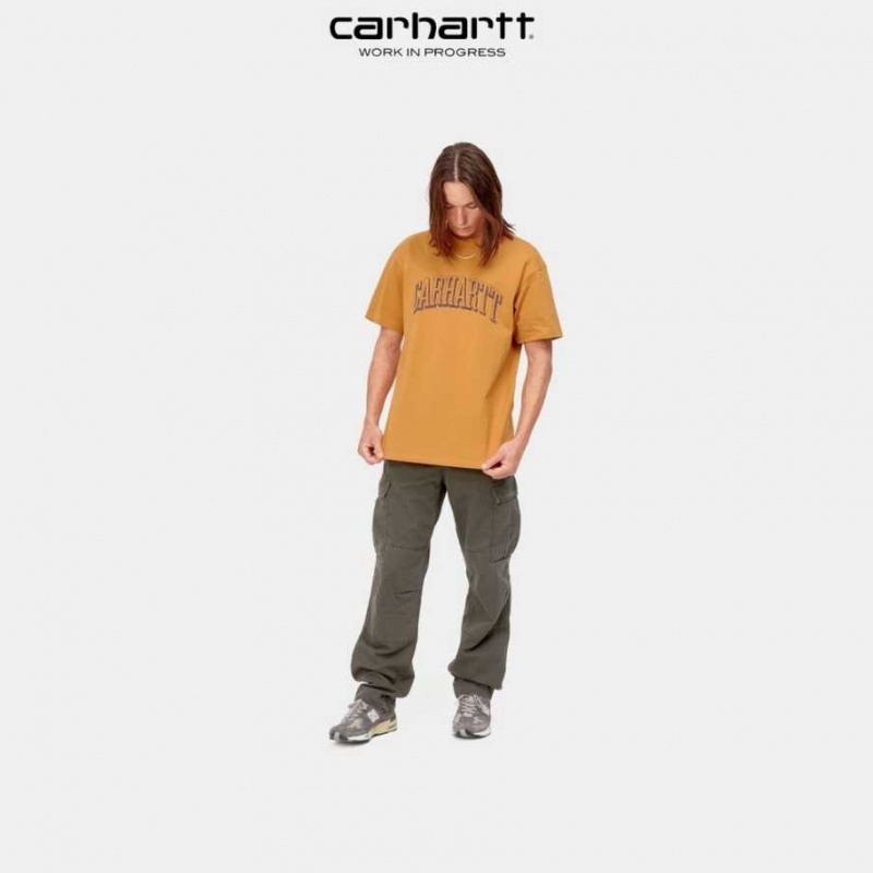 Carhartt Wip Scrawl Script T-Shirt Ochre | TH0002316