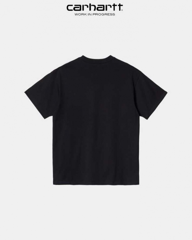 Carhartt Wip Script Embroidery T-Shirt Black | TH0002323