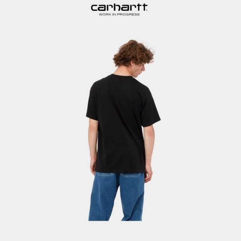 Carhartt Wip Script Embroidery T-Shirt Black | TH0002323