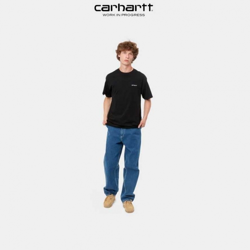 Carhartt Wip Script Embroidery T-Shirt Black | TH0002323