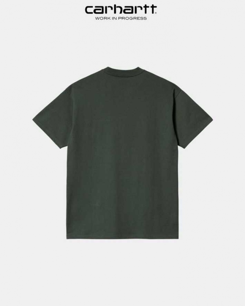 Carhartt Wip Script Embroidery T-Shirt Boxwood | TH0002322