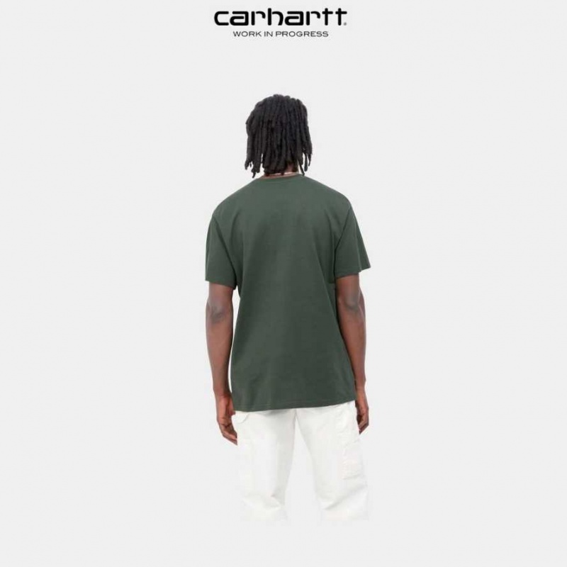 Carhartt Wip Script Embroidery T-Shirt Boxwood | TH0002322