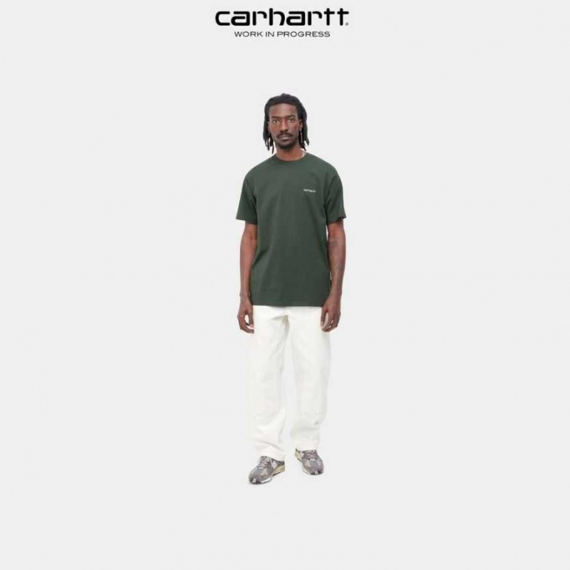 Carhartt Wip Script Embroidery T-Shirt Boxwood | TH0002322