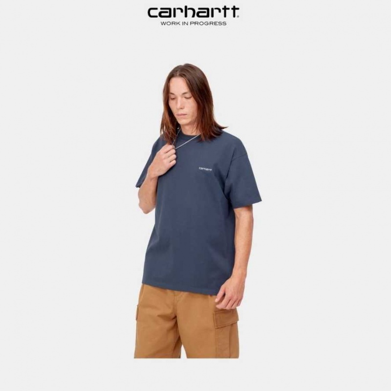 Carhartt Wip Script Embroidery T-Shirt Enzian | TH0002321