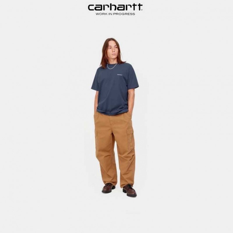 Carhartt Wip Script Embroidery T-Shirt Enzian | TH0002321