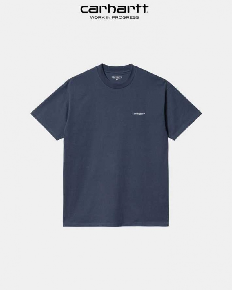 Carhartt Wip Script Embroidery T-Shirt Enzian | TH0002321