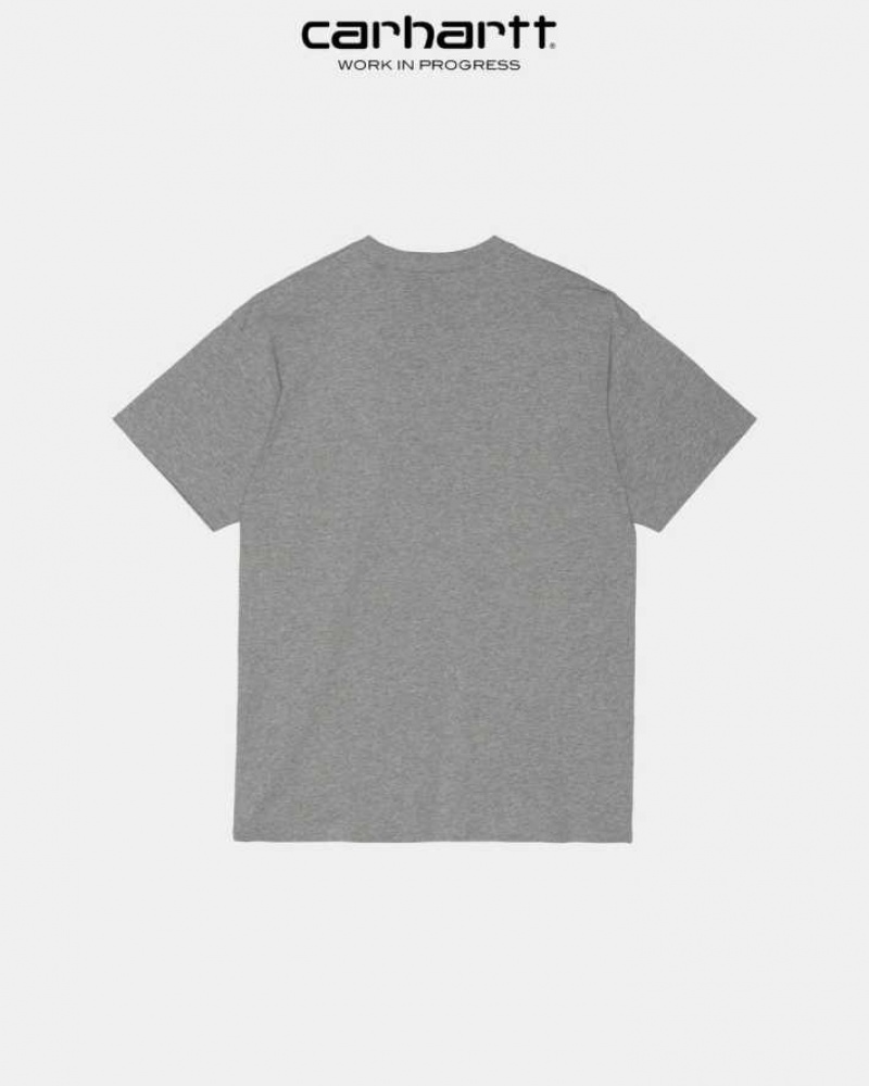 Carhartt Wip Script Embroidery T-Shirt Grey Heather | TH0002325