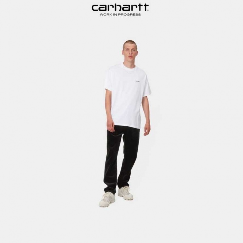 Carhartt Wip Script Embroidery T-Shirt White | TH0002326