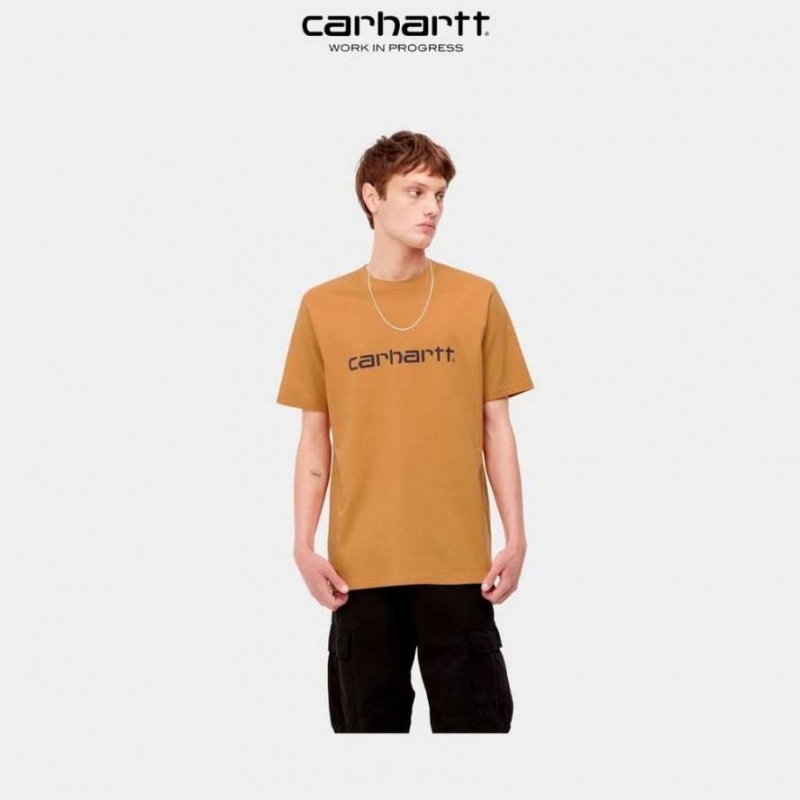 Carhartt Wip Script T-Shirt Ochre | TH0002328