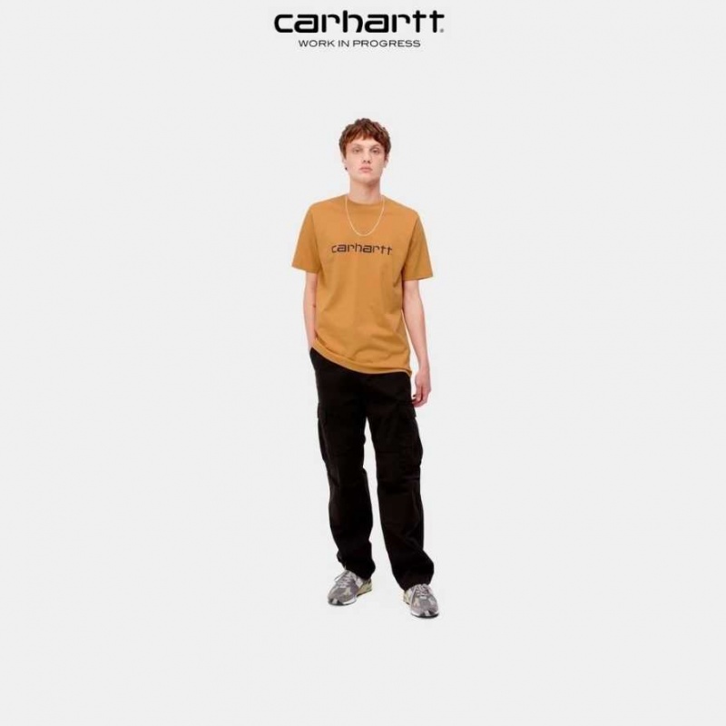 Carhartt Wip Script T-Shirt Ochre | TH0002328