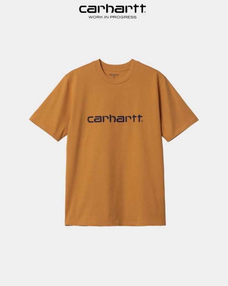 Carhartt Wip Script T-Shirt Ochre | TH0002328