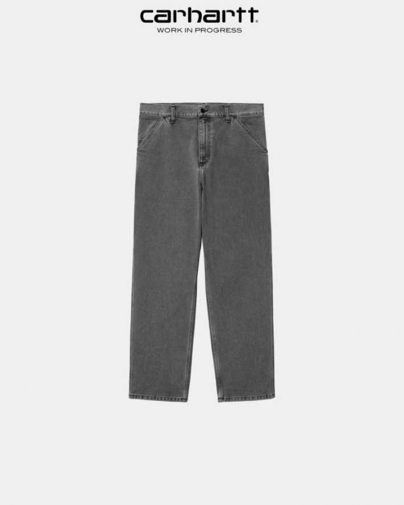 Carhartt Wip Single Knee Pant - Denim Black (stone bleached) | TH0001540