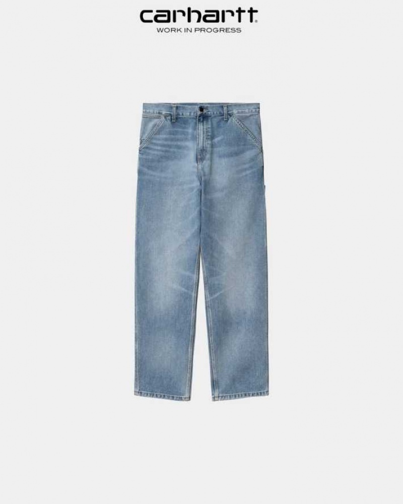 Carhartt Wip Single Knee Pant - Denim Blue (light used washed) | TH0001539