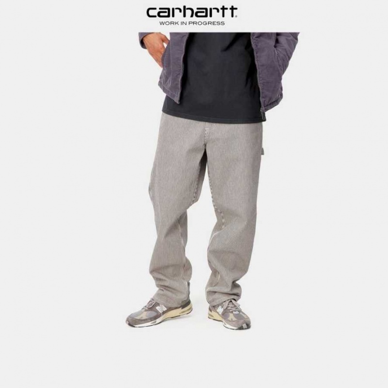 Carhartt Wip Single Knee Pant - Hickory Stripe White / Blue | TH0001543